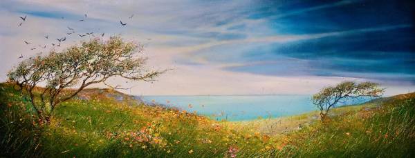 - Oil & Mixed Media on Canvas, Painting by Kate Richardson, measuring 40 x 100 cm (H x W) framed at 43 x 103 cm £1750